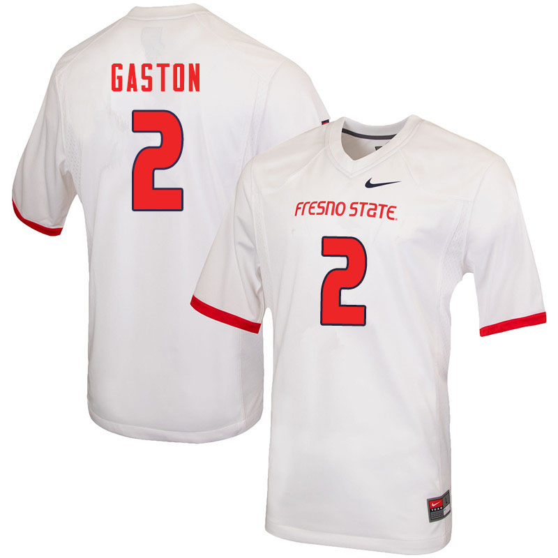 Men #2 Chris Gaston Fresno State Bulldogs College Football Jerseys Sale-White - Click Image to Close
